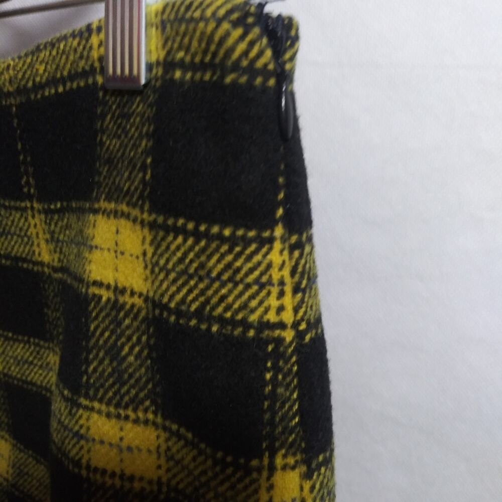 Forever 21 Yellow Black Plaid Mini Skirt Clueless Preppy Clueless Size L - Picture 3 of 6
